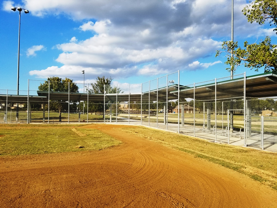 Thomas Park - Carrollton, Texas - replaced two 20' tall chain link backstops