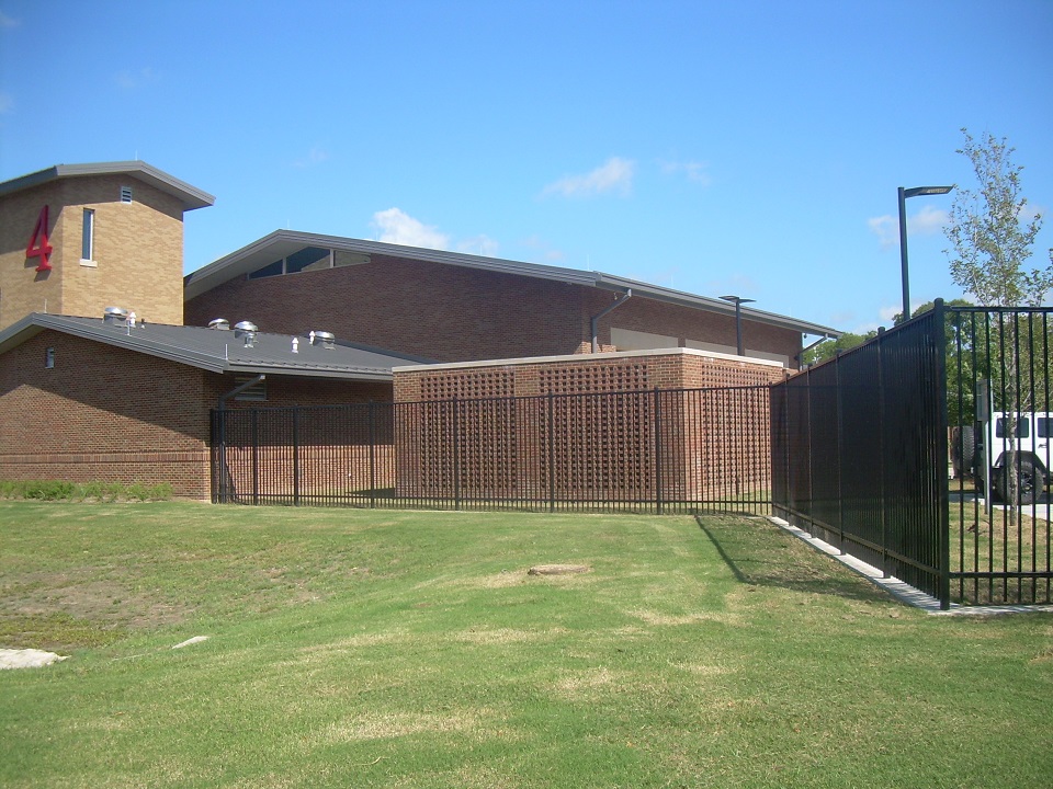 Commercial/Industrial ornamental fencing - Denton Fire Station - Denton, Texas