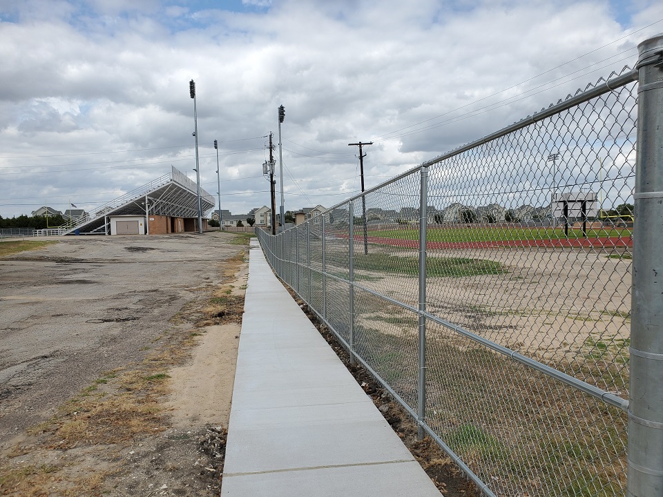 Commercial Chain Link - galvanized chain link fencing - Forester Athletic Complex - Dallas, Texas