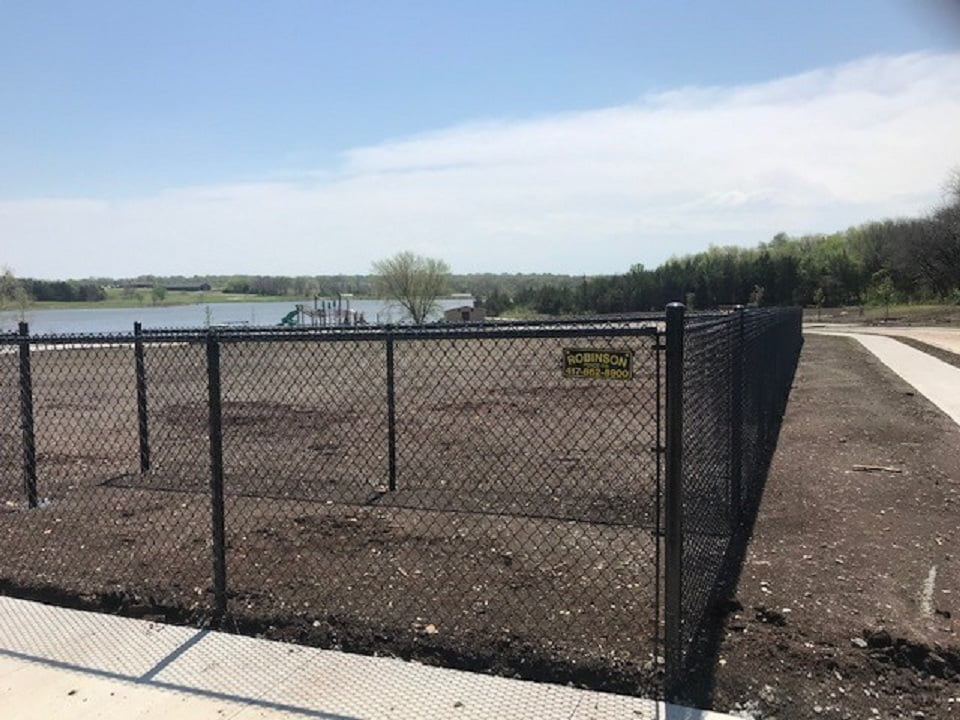 Commercial / Industrial black vinyl chain link - Veterans Park - Spring Hill, Kansas