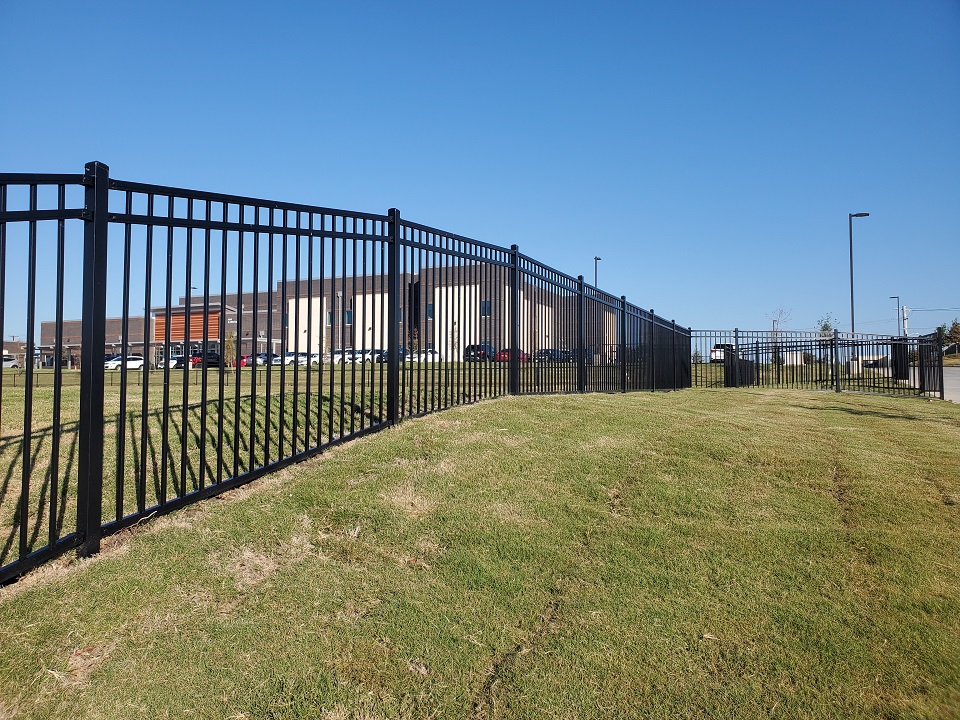 Commercial / Industrial Fencing - Vinyl coated chain link - Iron Fence - Founders Classical Academy of Prosper - Proser, Texas