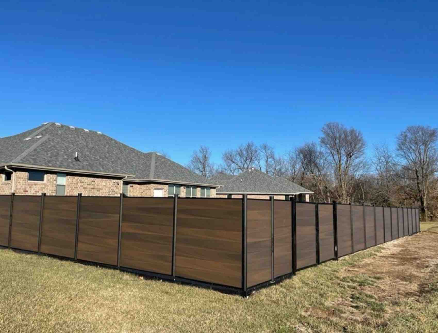 Custom Fence - composite with steel frame fencing