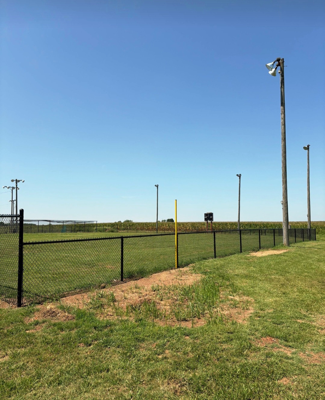 Liberal Baseball Field - Liberal, Missouri - black vinyl chain link fencing