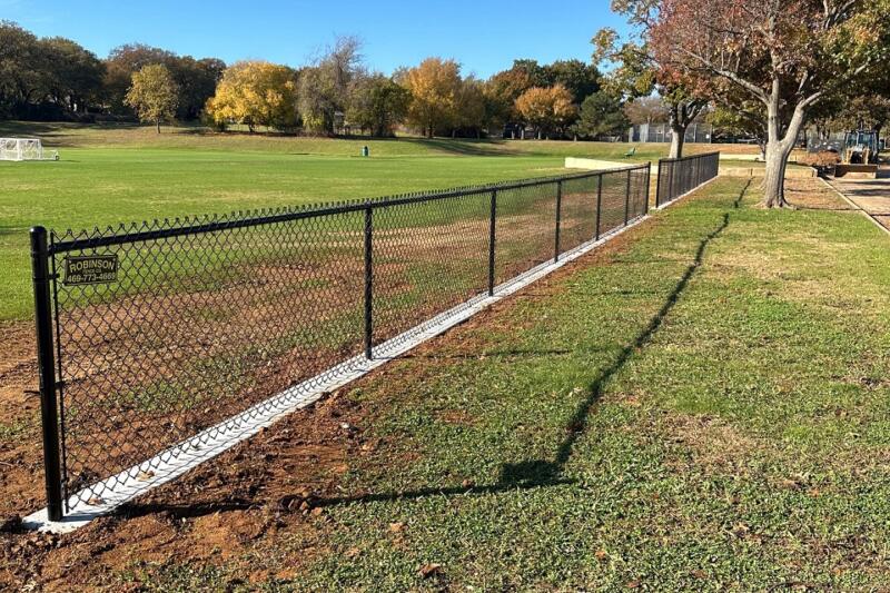 Green Valley Park - North Richland Hills, Texas - black vinyl chain link fence