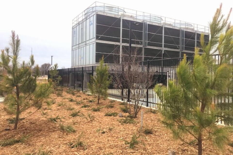 Commercial ornamental steel fence - Walmart North Central Utility Plant - Bentonville, Arkansas