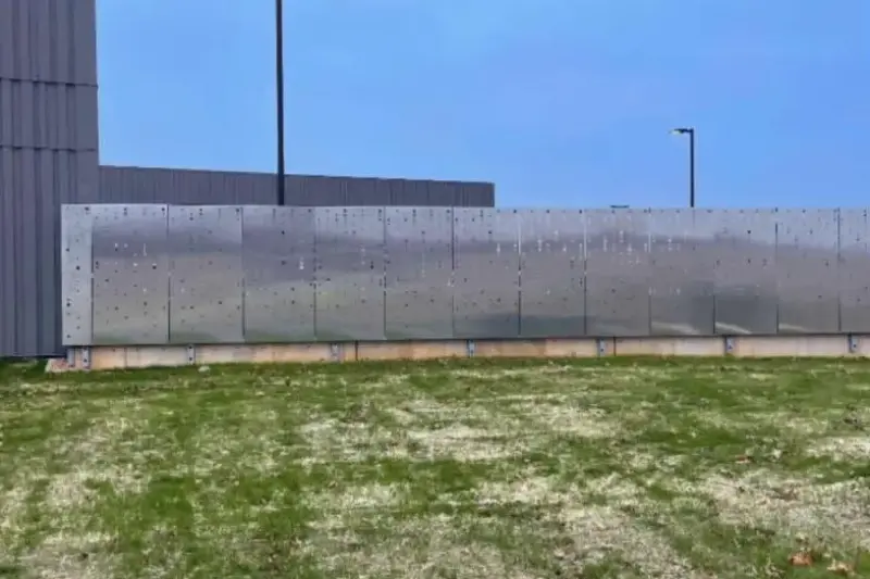 tall aluminum perforated panel fence