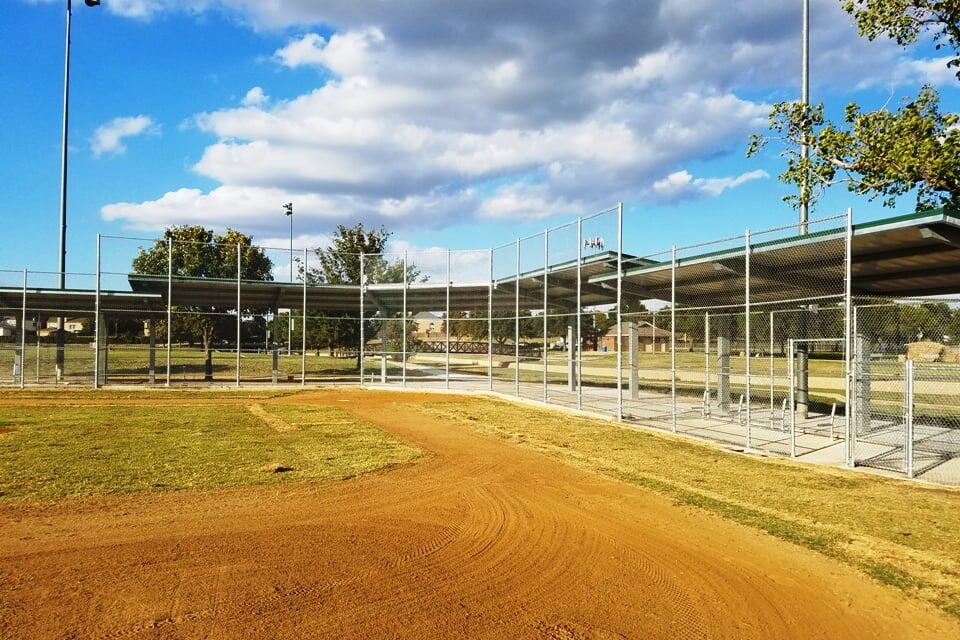 Thomas Park - Carrollton, Texas - replaced two 20' tall chain link backstops